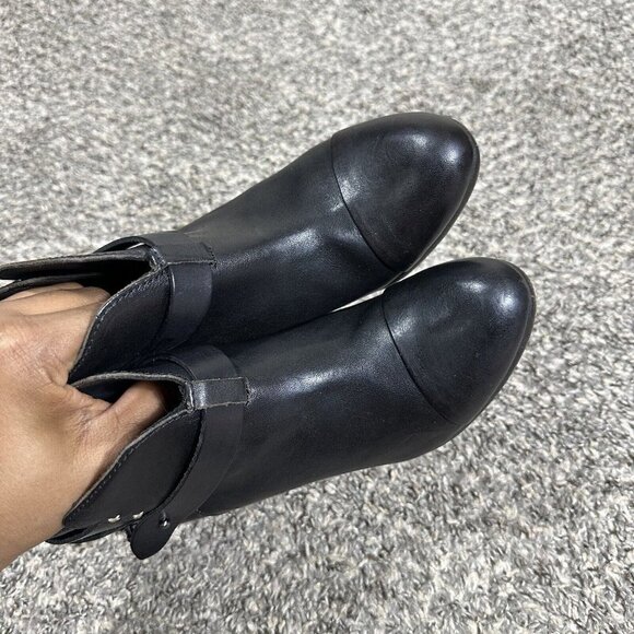 Rag & Bone Boots Black Harrow Leather Cuban Heel Ankle Boots Womens Sz 38 US 7,5 - Picture 2 of 9
